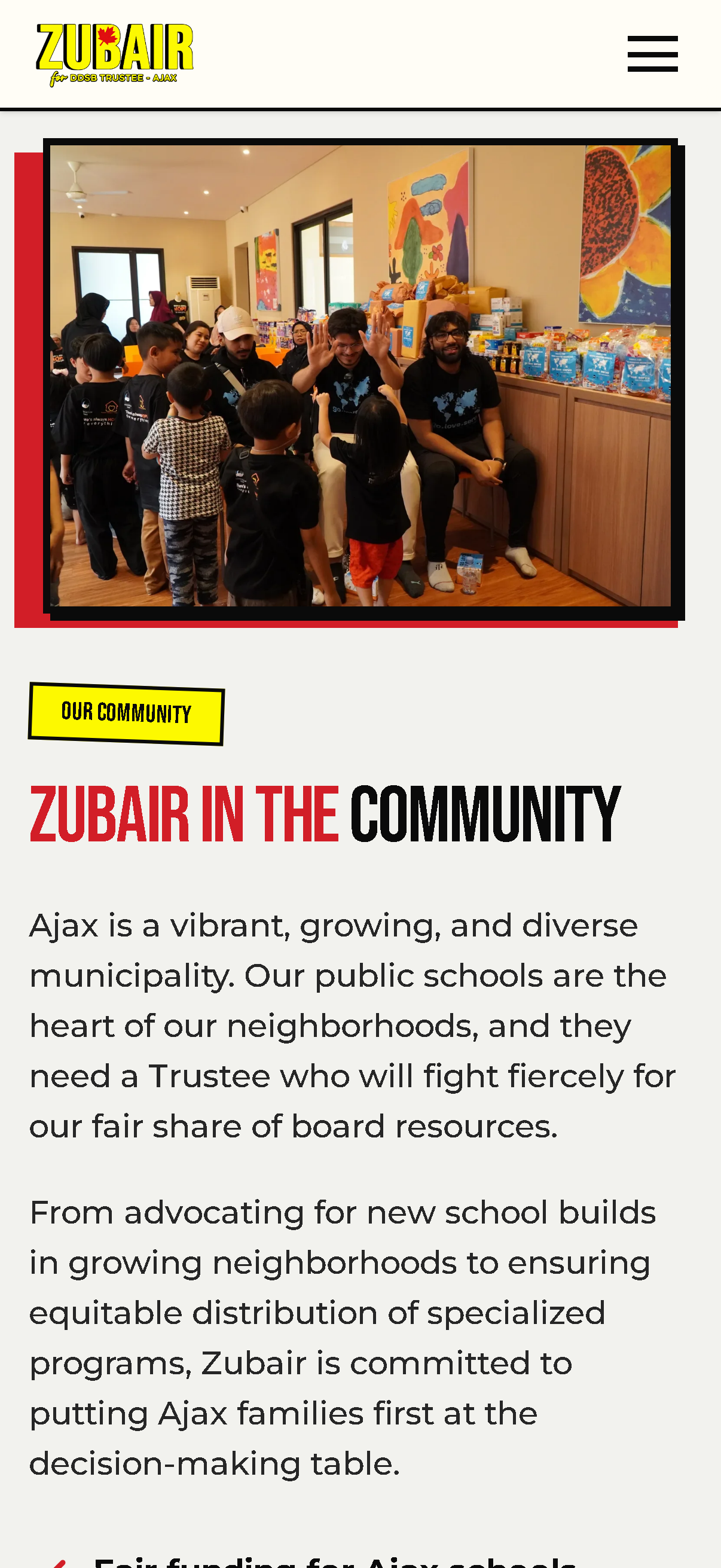 Building a Digital Campaign Platform for Zubair Hussain - Project Screenshot 14 for Zubair for DDSB Trustee Campaign