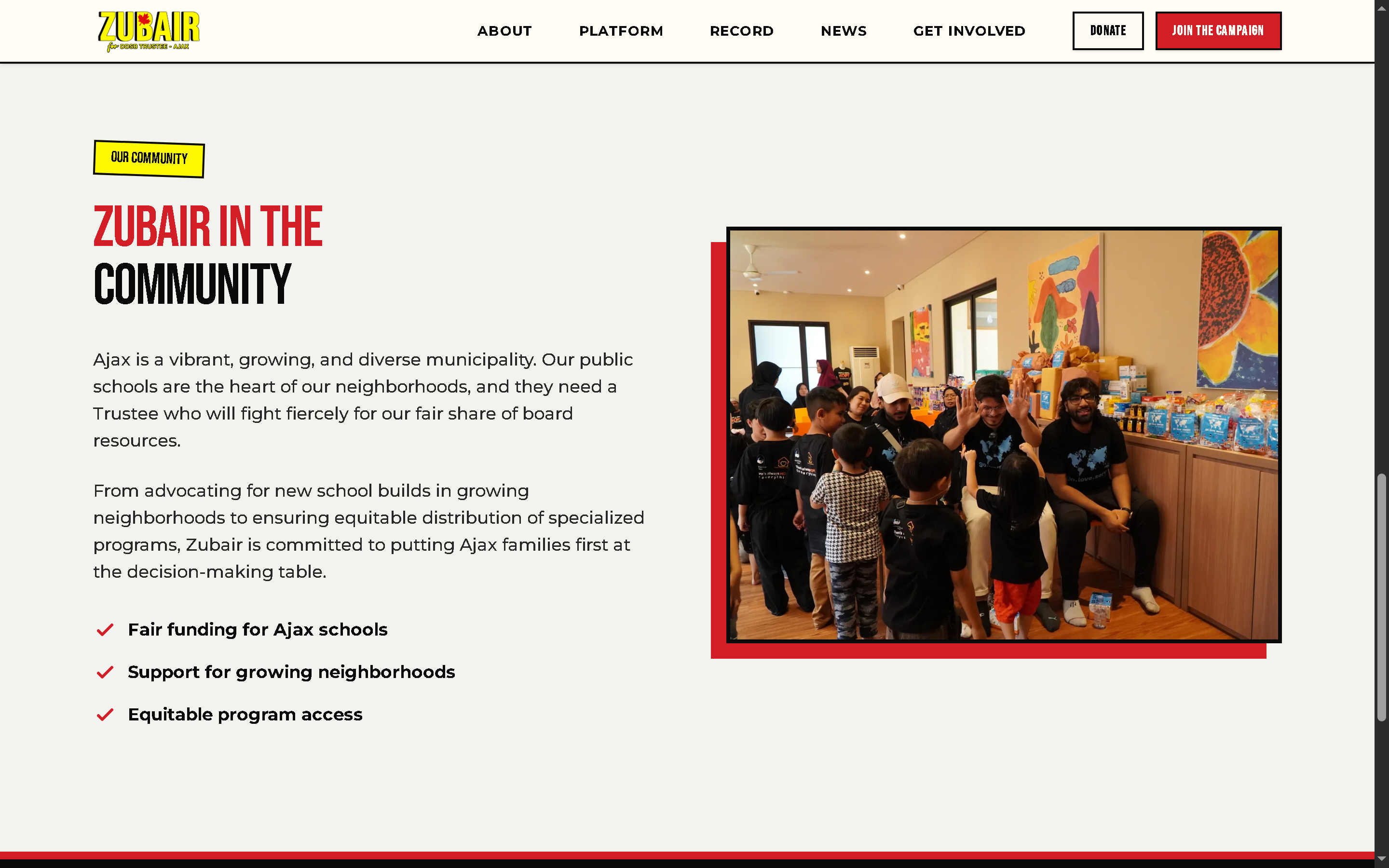 Building a Digital Campaign Platform for Zubair Hussain - Project Screenshot 7 for Zubair for DDSB Trustee Campaign
