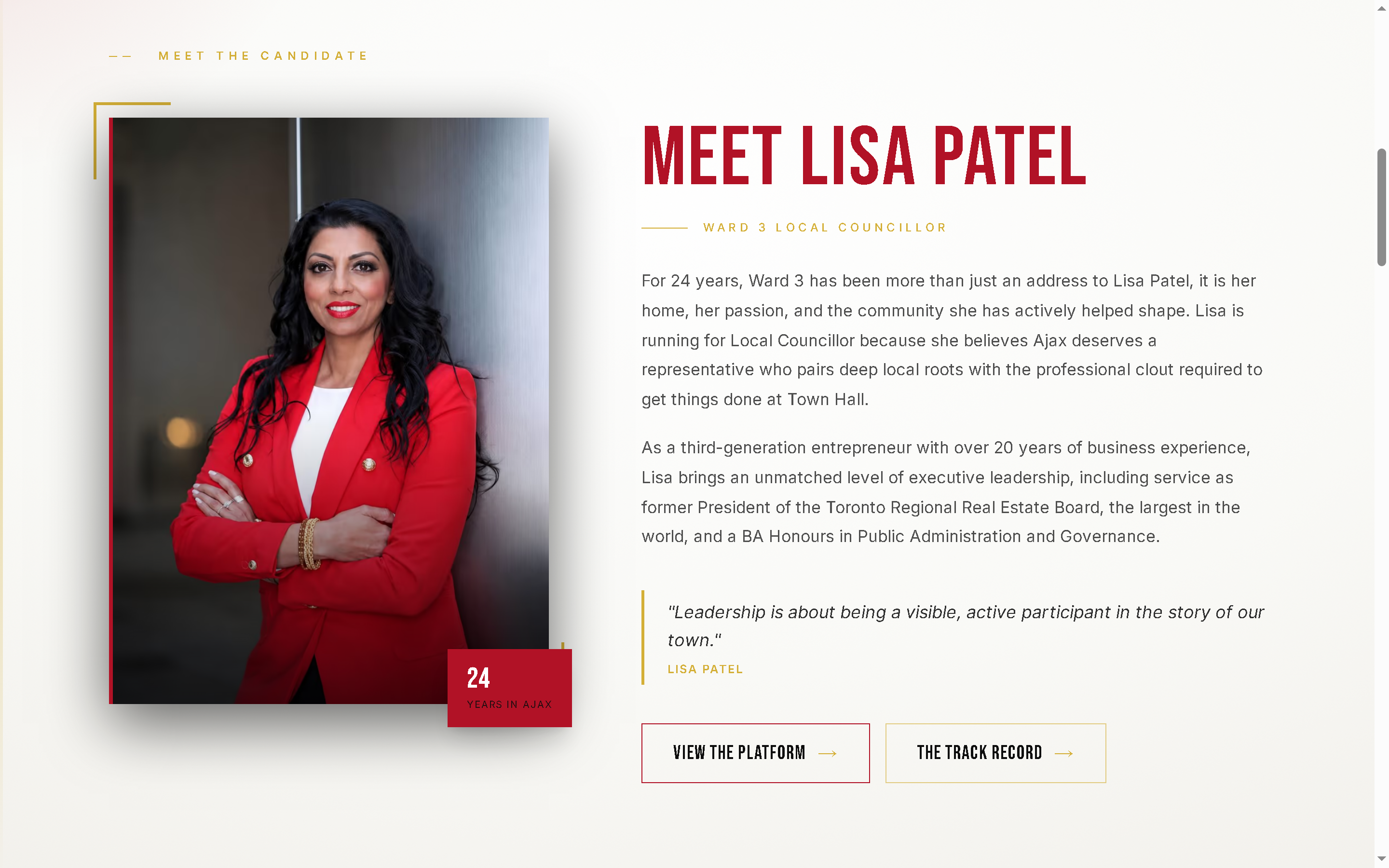 Building a Community-Focused Digital Campaign for Lisa Patel - Project Screenshot 2 for Lisa Patel for Ajax Ward 3