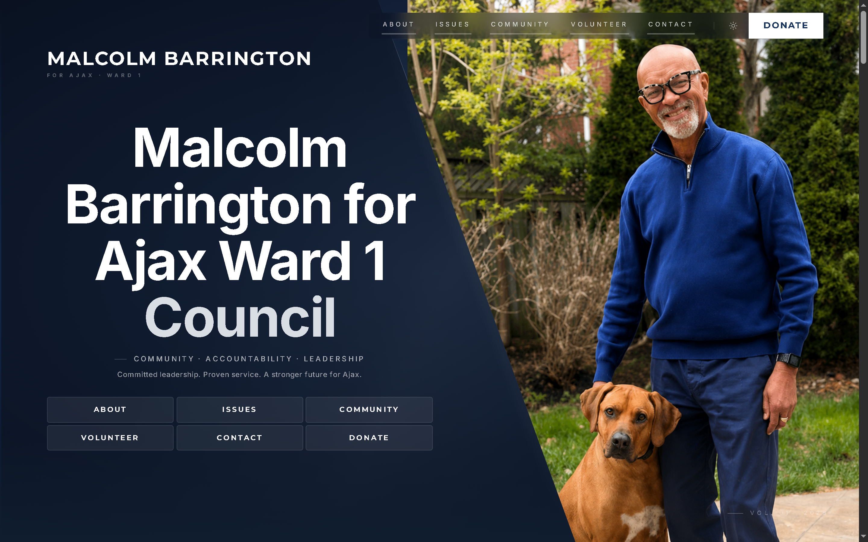  Malcolm Barrington for Ajax Ward 1 Campaign Website