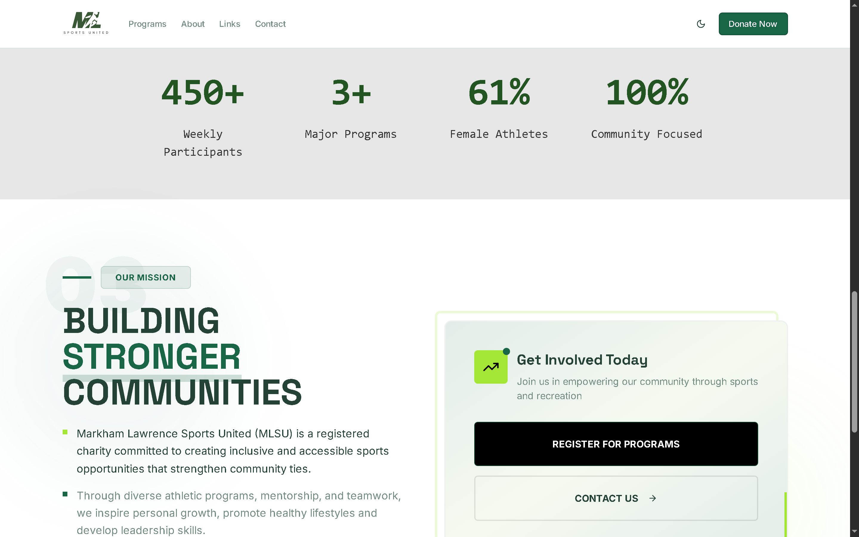 Building a Registration Engine for a Growing Community Sports Charity - Project Screenshot 3 for Markham Lawrence Sports United (MLSU)