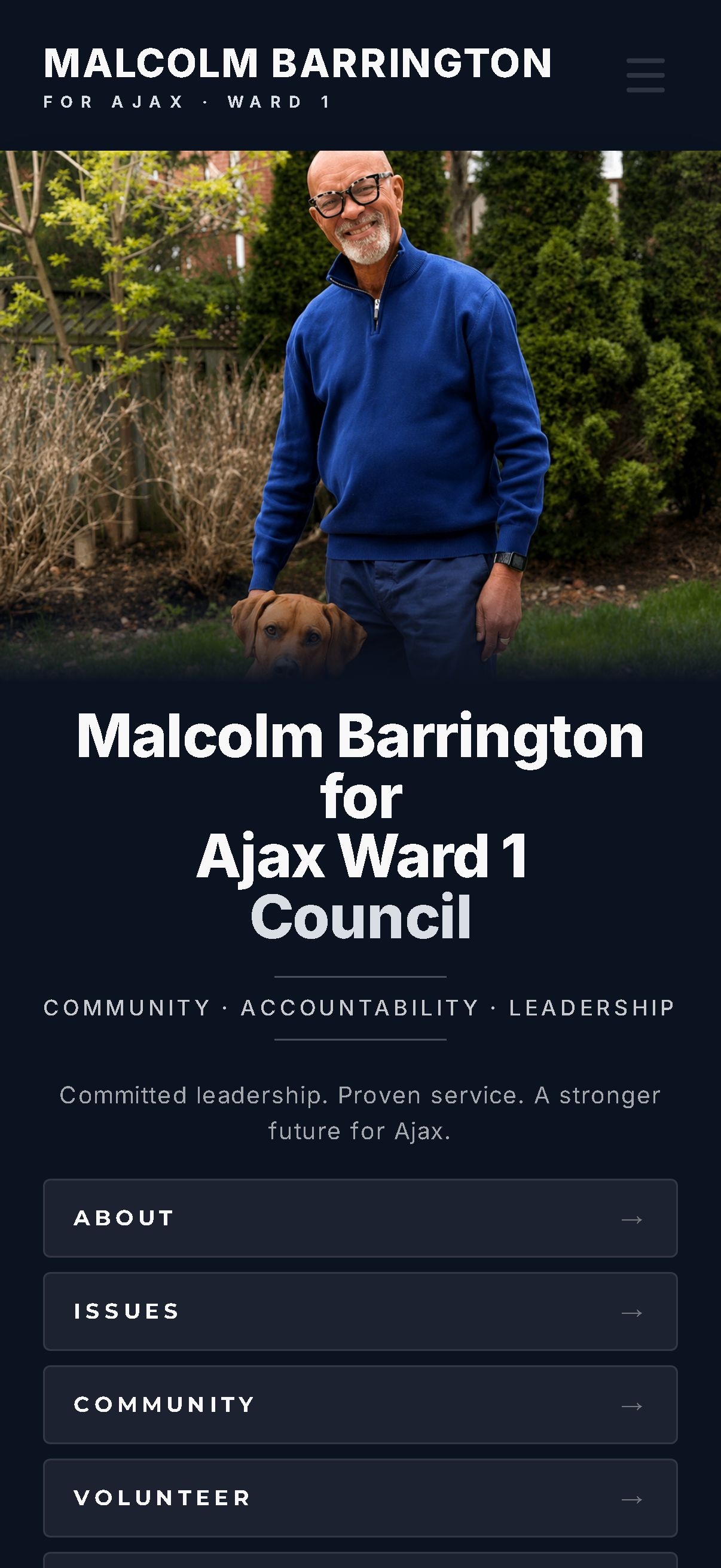  Malcolm Barrington for Ajax Ward 1 Campaign Website - Project Screenshot 8 for Malcolm Barrington Campaign