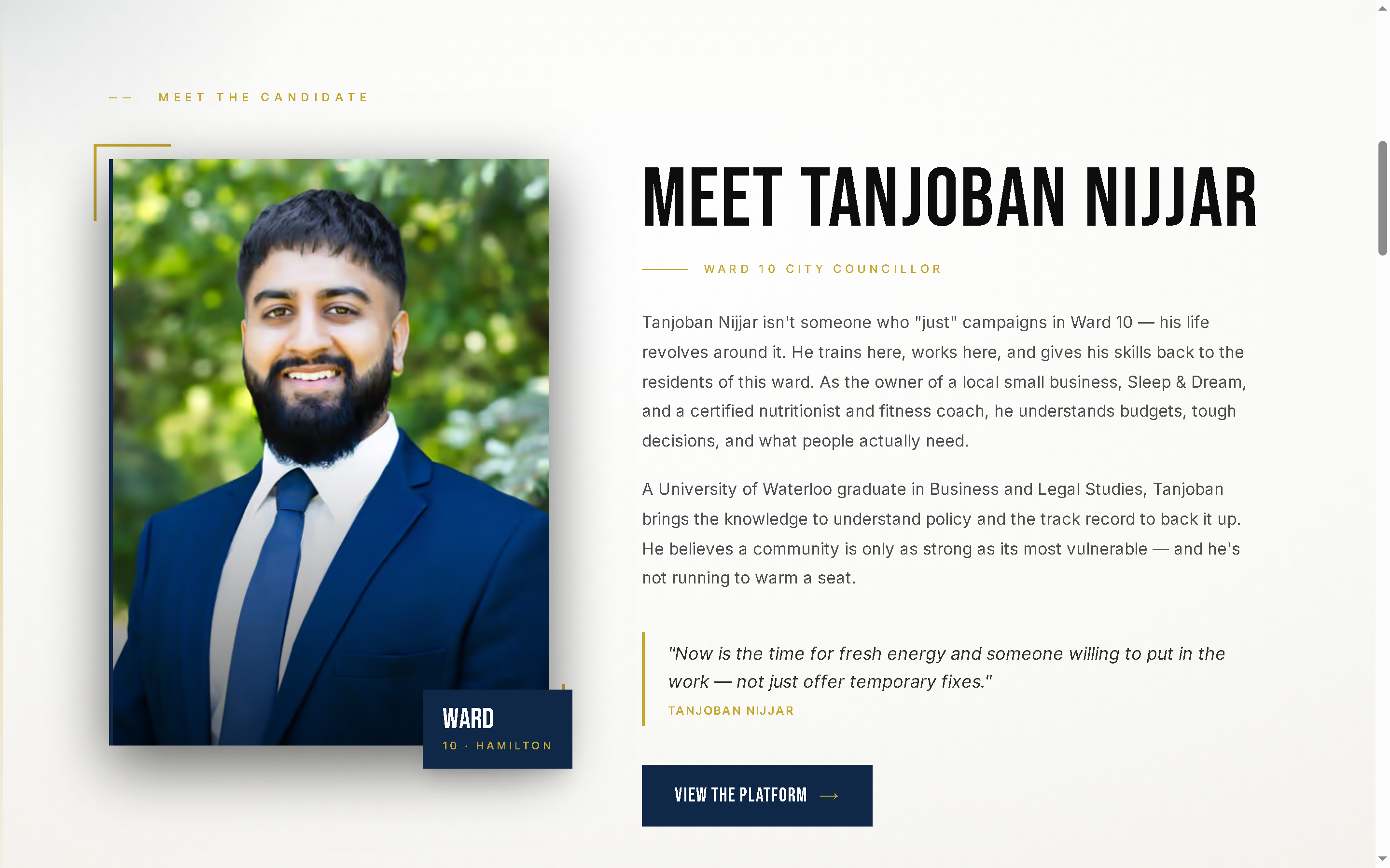 Building a High-Performance Digital Campaign for Hamilton Ward 10 - Project Screenshot 2 for Tanjoban Nijjar Campaign
