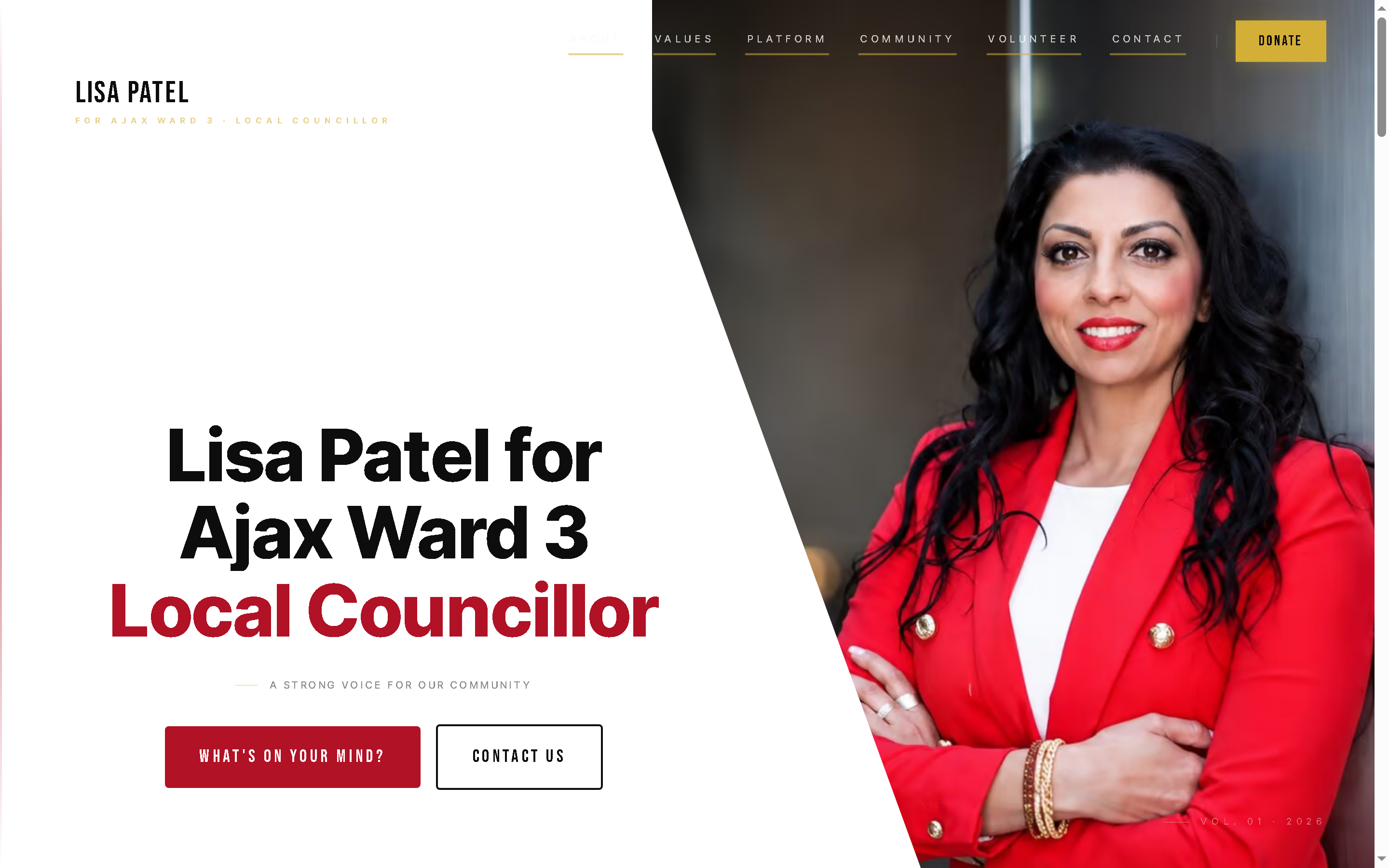 Building a Community-Focused Digital Campaign for Lisa Patel - Project Screenshot 1 for Lisa Patel for Ajax Ward 3