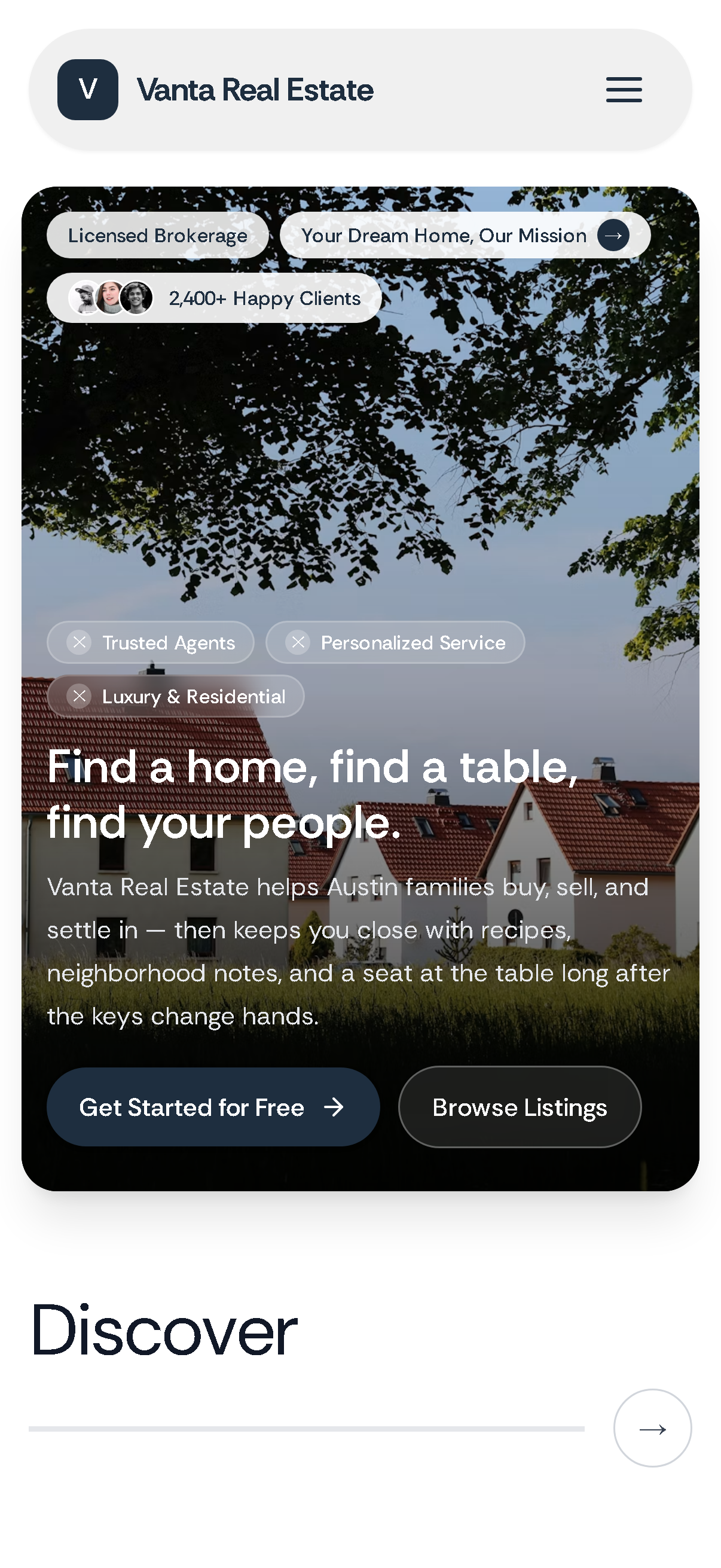 Vanta Real Estate — A Fictional Real Estate Website Concept - Project Screenshot 9 for Vanta Real Estate — Fictional Demo Brand