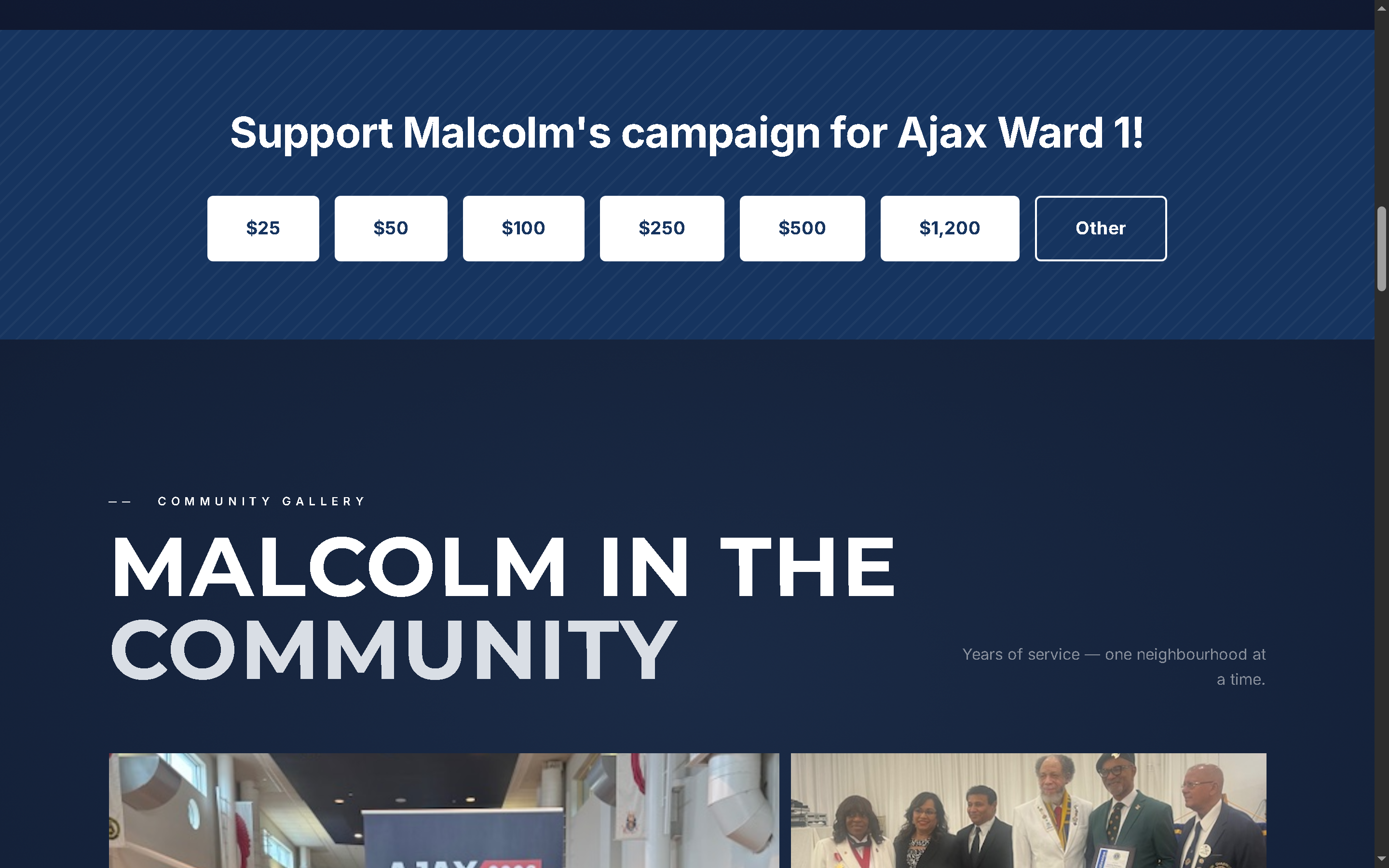  Malcolm Barrington for Ajax Ward 1 Campaign Website - Project Screenshot 3 for Malcolm Barrington Campaign