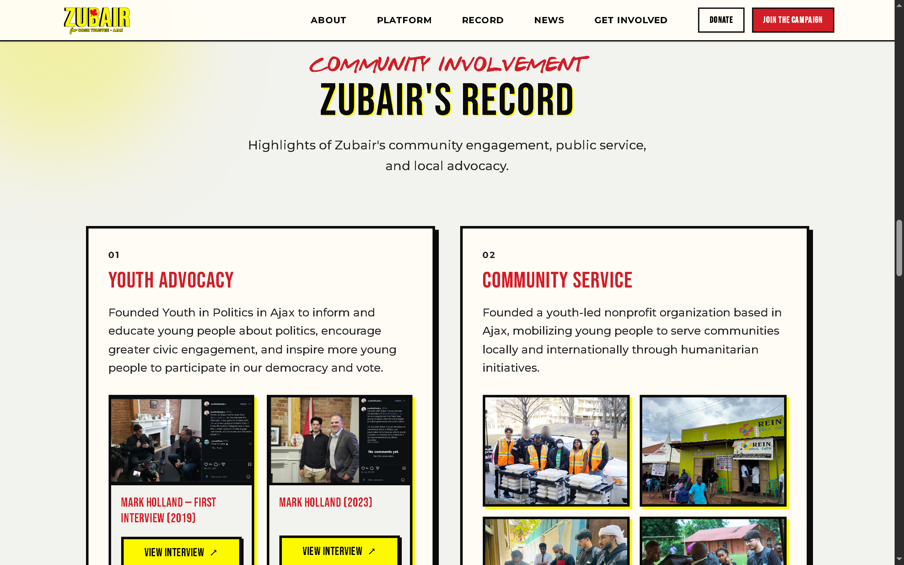 Building a Digital Campaign Platform for Zubair Hussain - Project Screenshot 5 for Zubair for DDSB Trustee Campaign