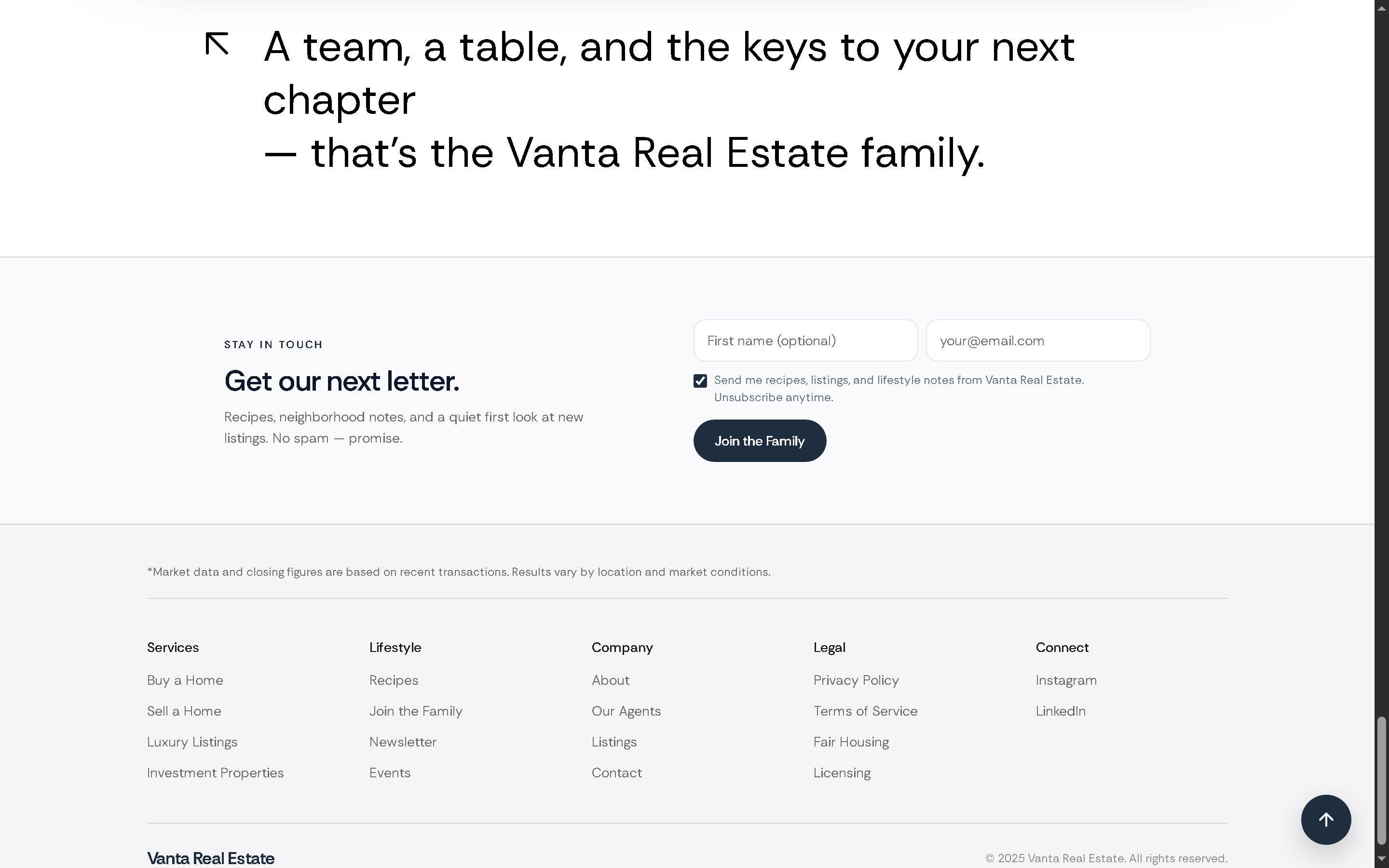 Vanta Real Estate — A Fictional Real Estate Website Concept - Project Screenshot 5 for Vanta Real Estate — Fictional Demo Brand