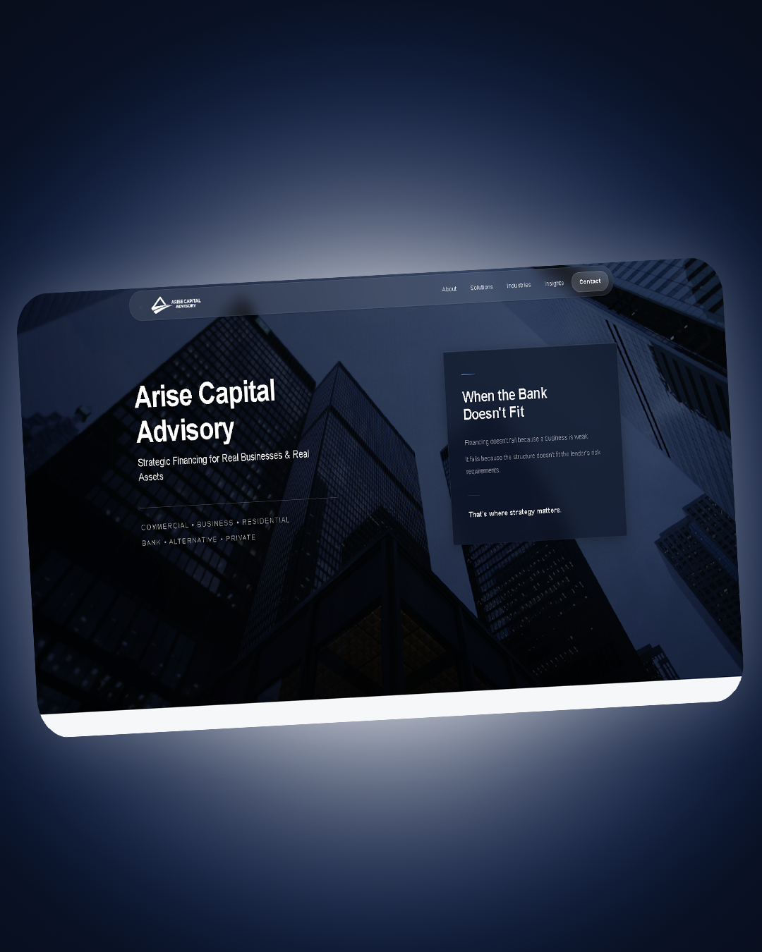 Arise Capital Website Redesign - Project Screenshot 1 for Arise Capital