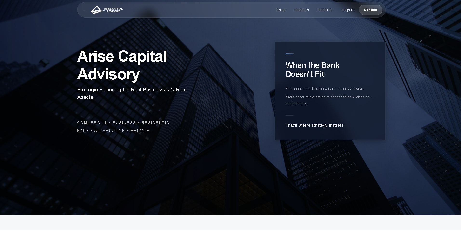 Arise Capital Website Redesign