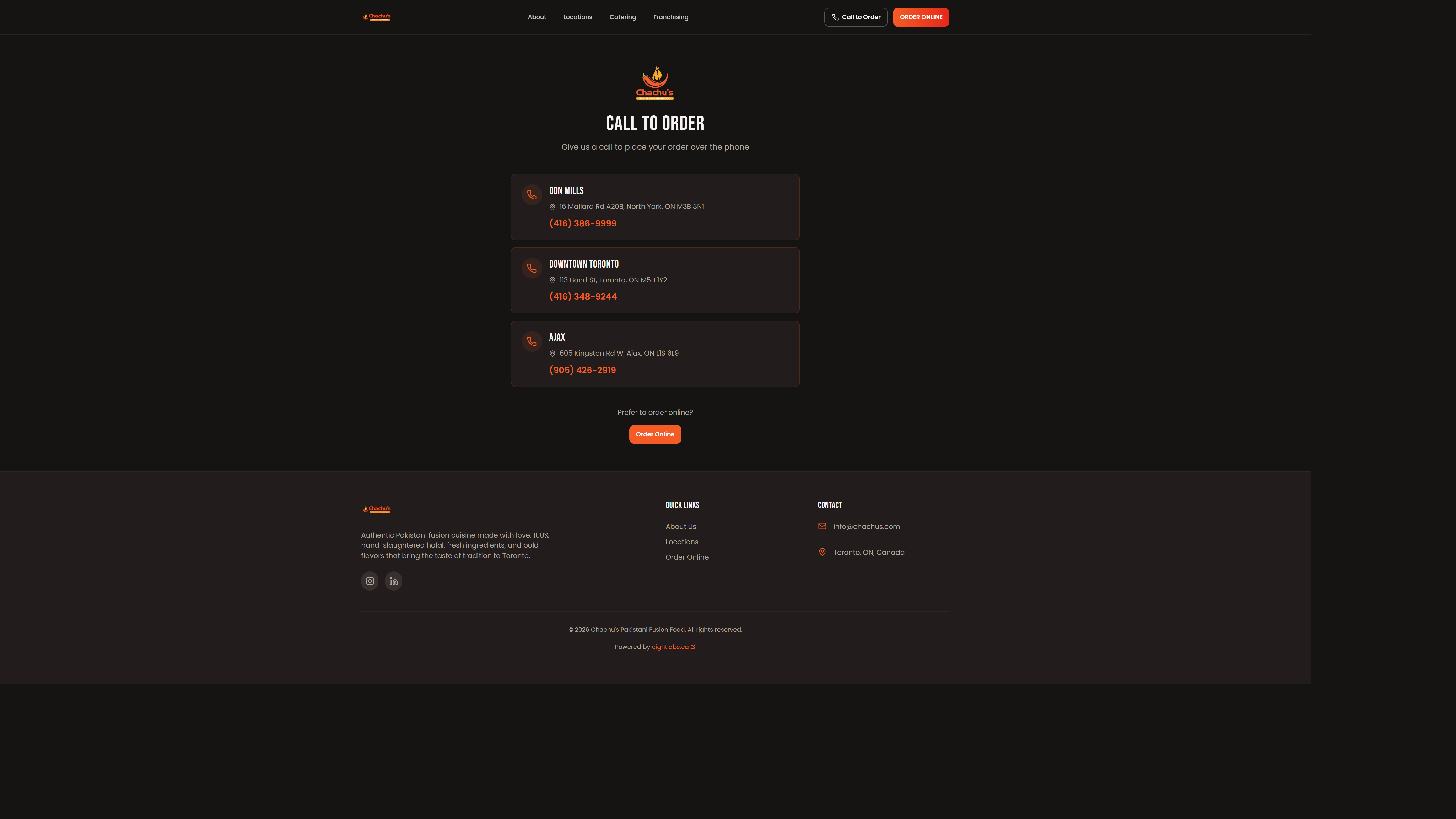 Chachu’s Pakistani Fusion Food Website - Project Screenshot 4 for Chachu’s Pakistani Fusion Food