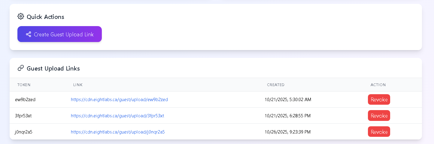 CDN File Management Platform - Project Screenshot 3 for Eightlabs