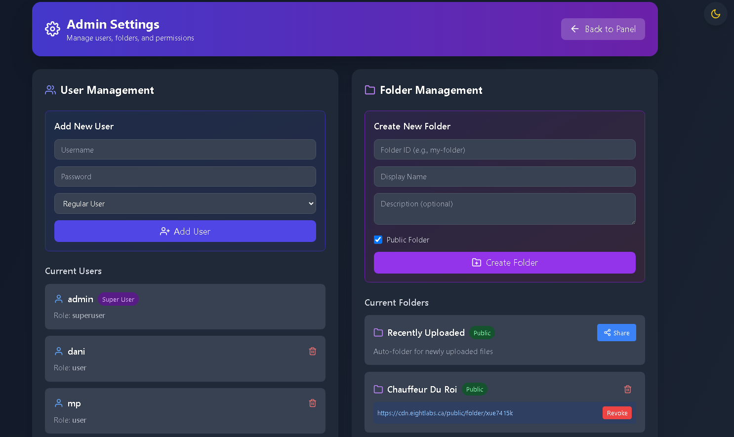 CDN File Management Platform - Project Screenshot 5 for Eightlabs