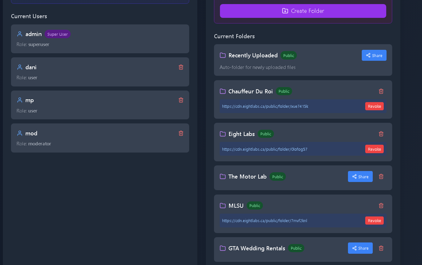 CDN File Management Platform - Project Screenshot 6 for Eightlabs