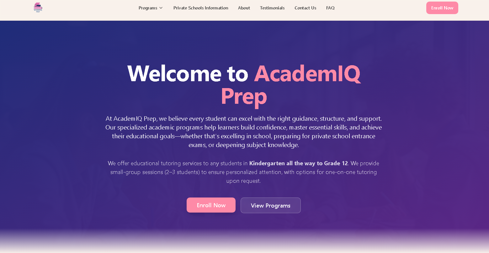 AcademIQ Tutoring Website