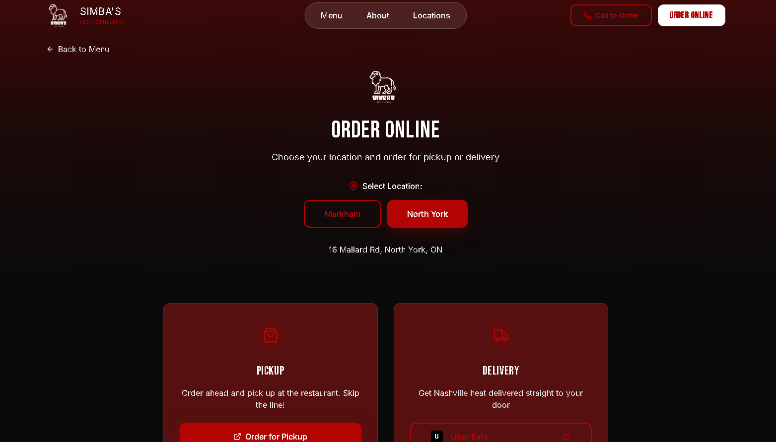 Simba’s Hot Chicken – Restaurant Website - Project Screenshot 7 for Simba’s Hot Chicken