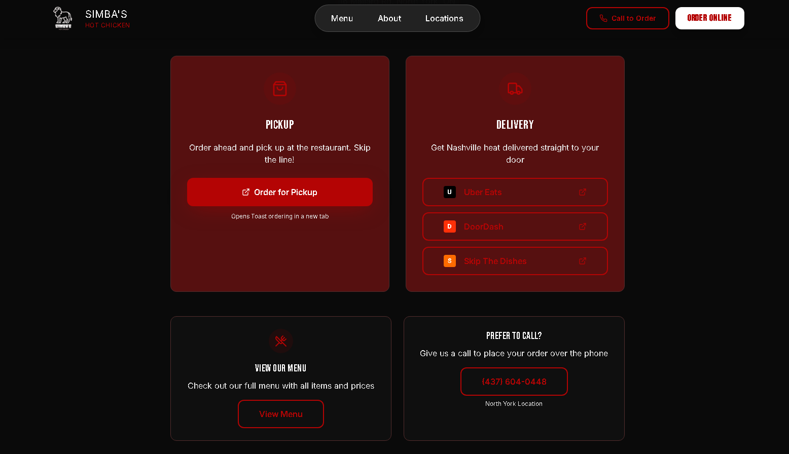 Simba’s Hot Chicken – Restaurant Website - Project Screenshot 8 for Simba’s Hot Chicken