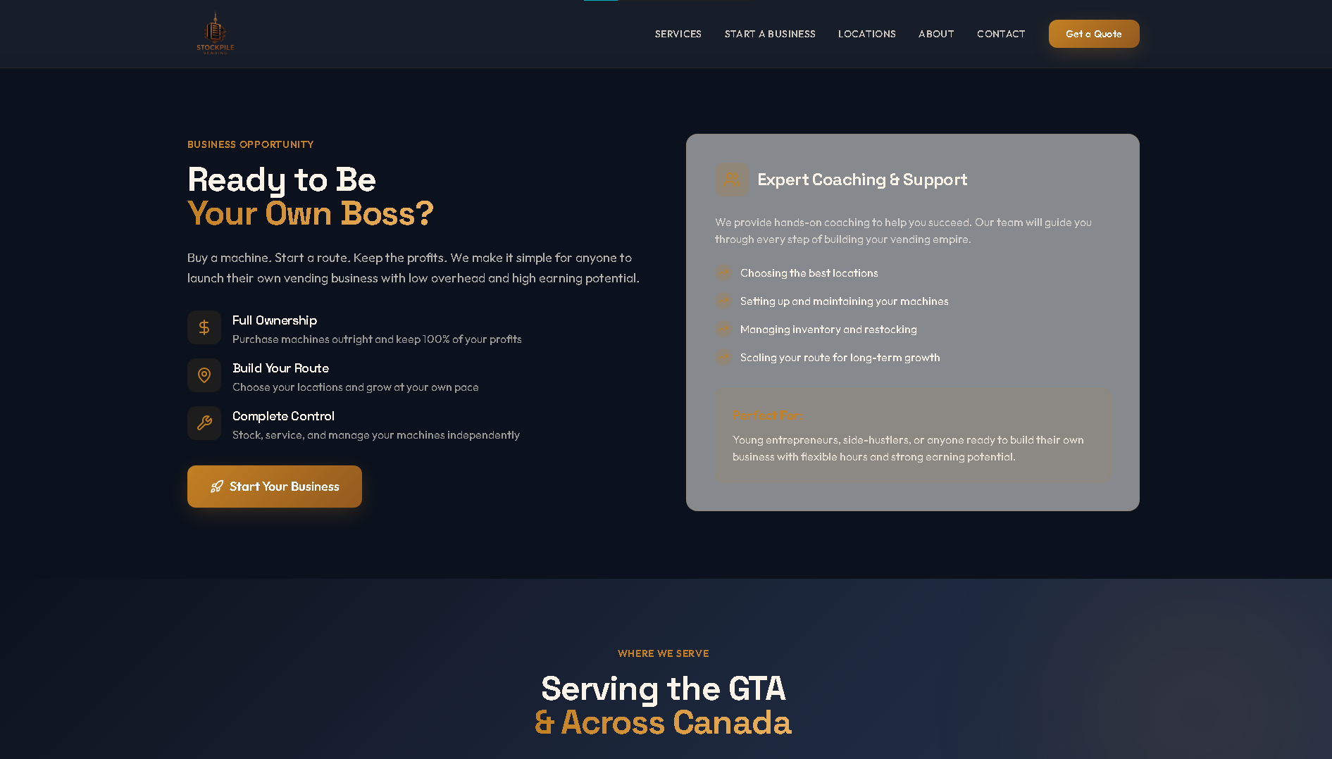 Stockpile Vending Website - Project Screenshot 3 for Stockpile Vending