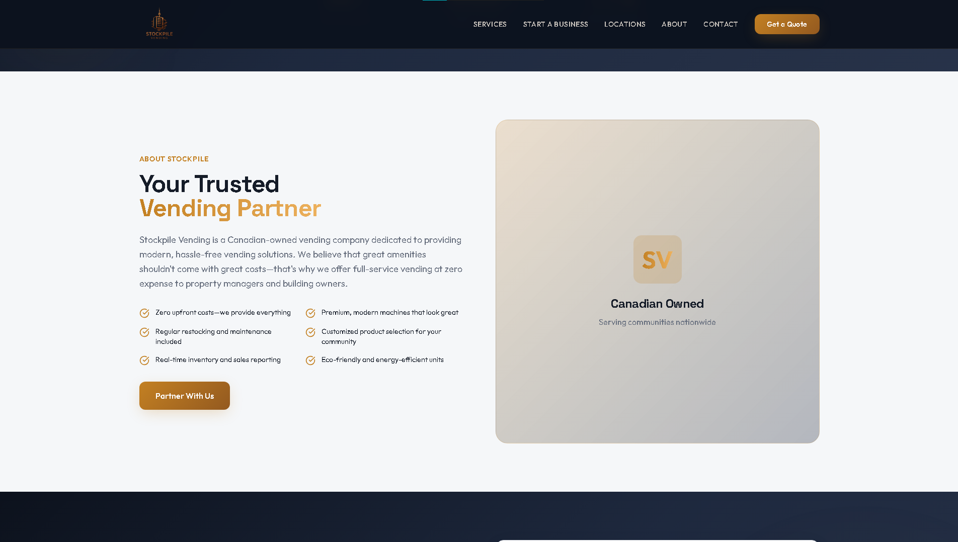 Stockpile Vending Website - Project Screenshot 5 for Stockpile Vending