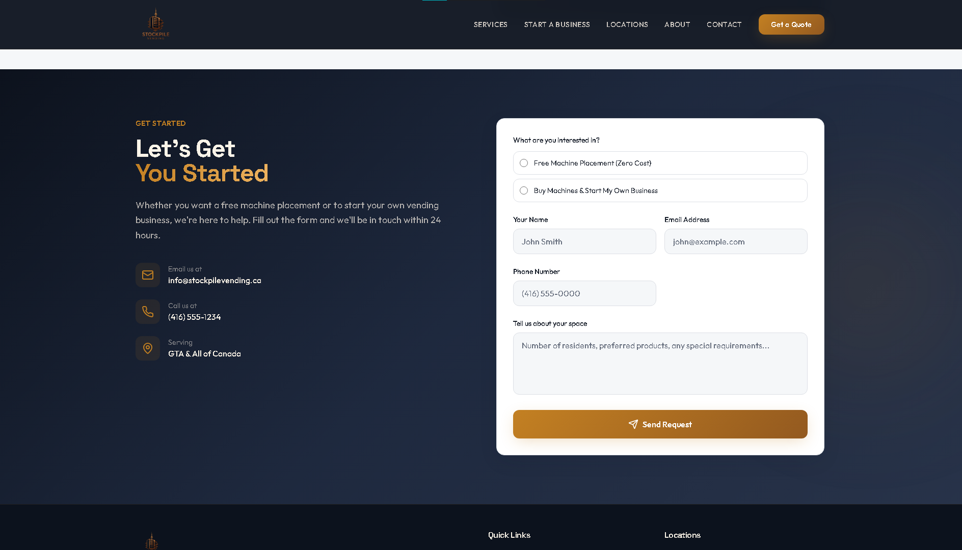 Stockpile Vending Website - Project Screenshot 6 for Stockpile Vending