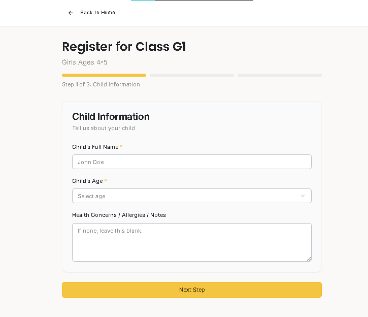 RIS Children’s Program Registration + QR Check-In System - Project Screenshot 2 for Mu’Mini