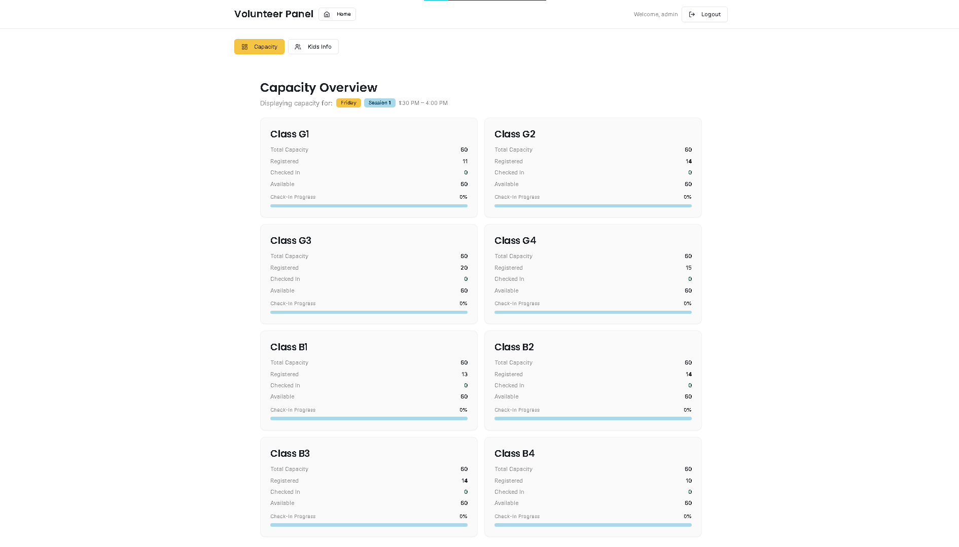 RIS Children’s Program Registration + QR Check-In System - Project Screenshot 10 for Mu’Mini