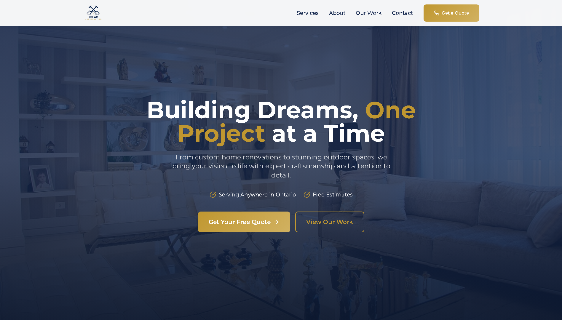 Unlax Construction Website