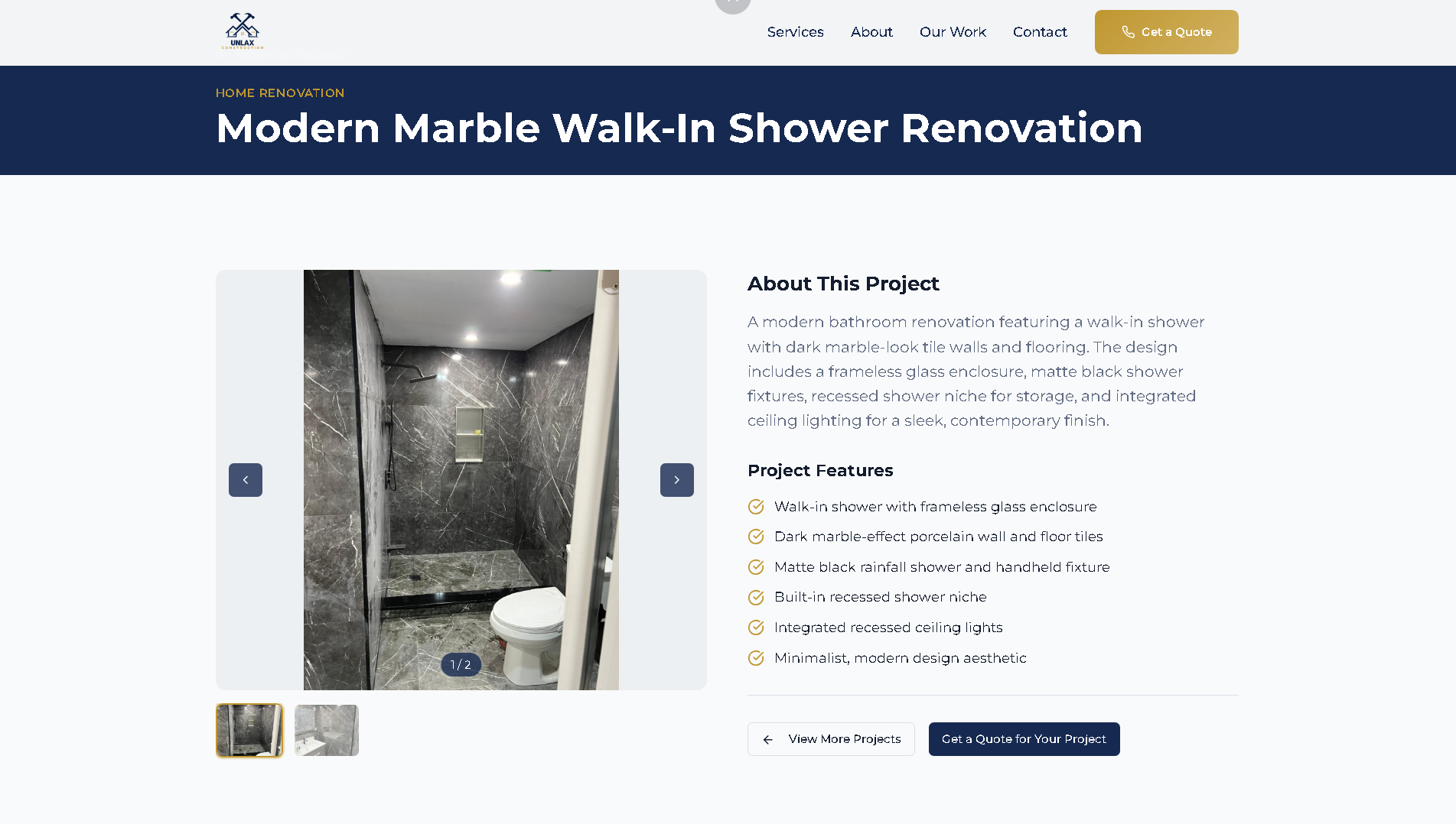 Unlax Construction Website - Project Screenshot 6 for Unlax Construction