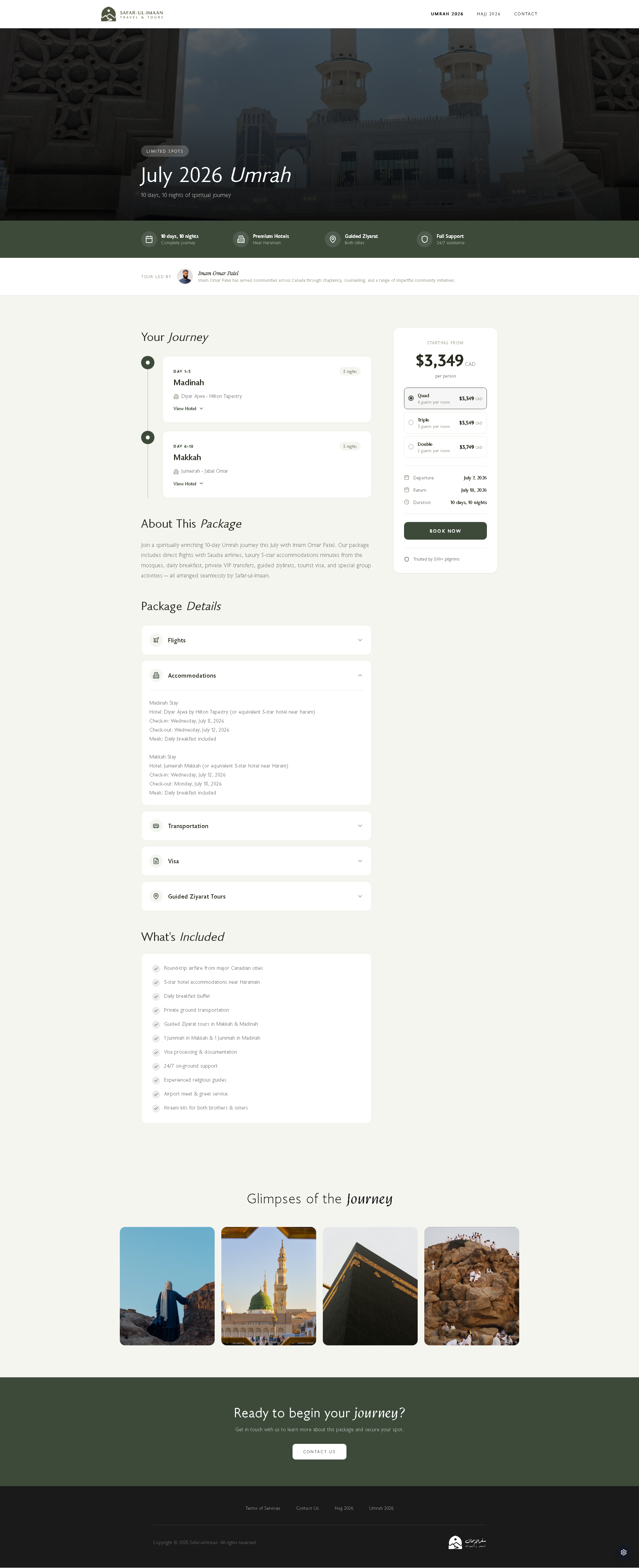 Safar-ul-Imaan Booking Platform - Project Screenshot 2 for Safaar Ul-Imaan