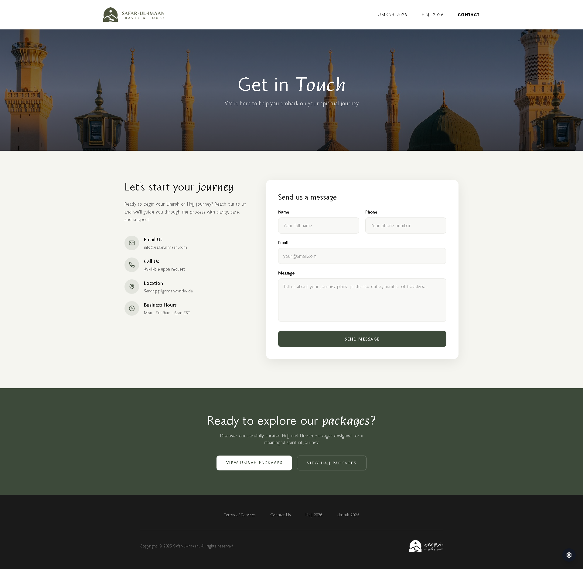 Safar-ul-Imaan Booking Platform - Project Screenshot 5 for Safaar Ul-Imaan