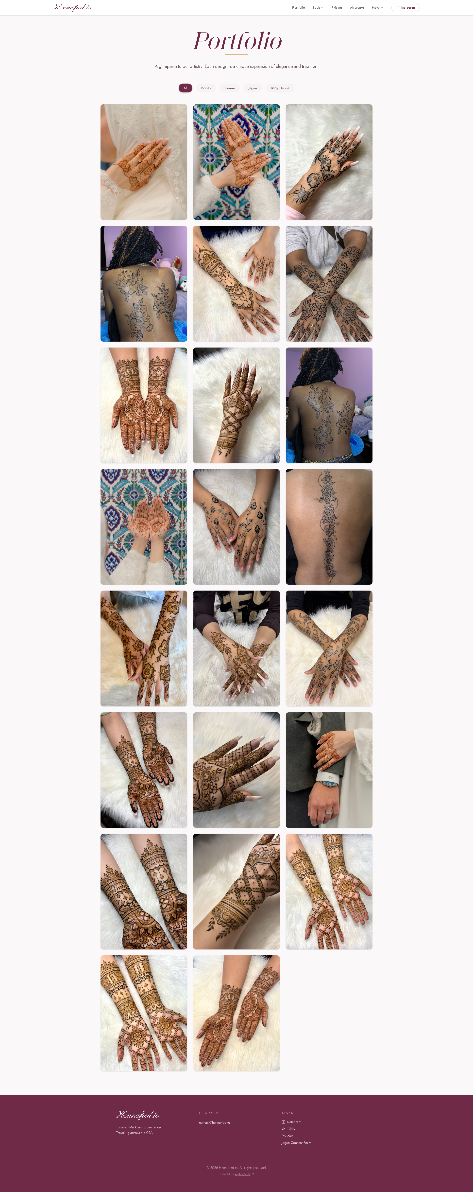 Hennafied.to Portfolio & Booking Website - Project Screenshot 3 for Hennafied.to