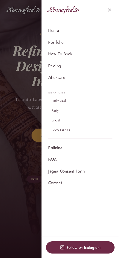 Hennafied.to Portfolio & Booking Website - Project Screenshot 5 for Hennafied.to