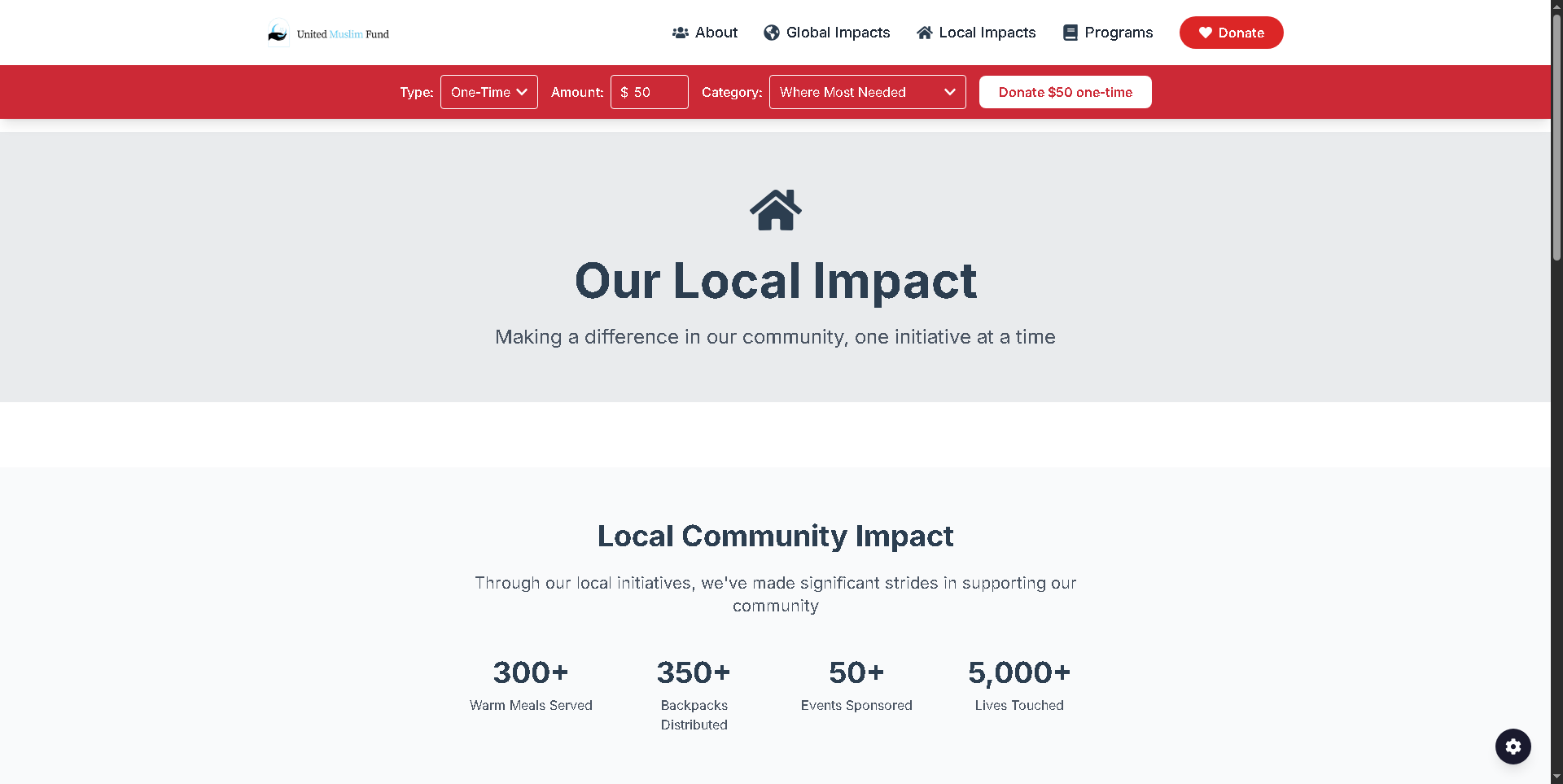 United Muslim Fund Website - Project Screenshot 4 for United Muslim Fund