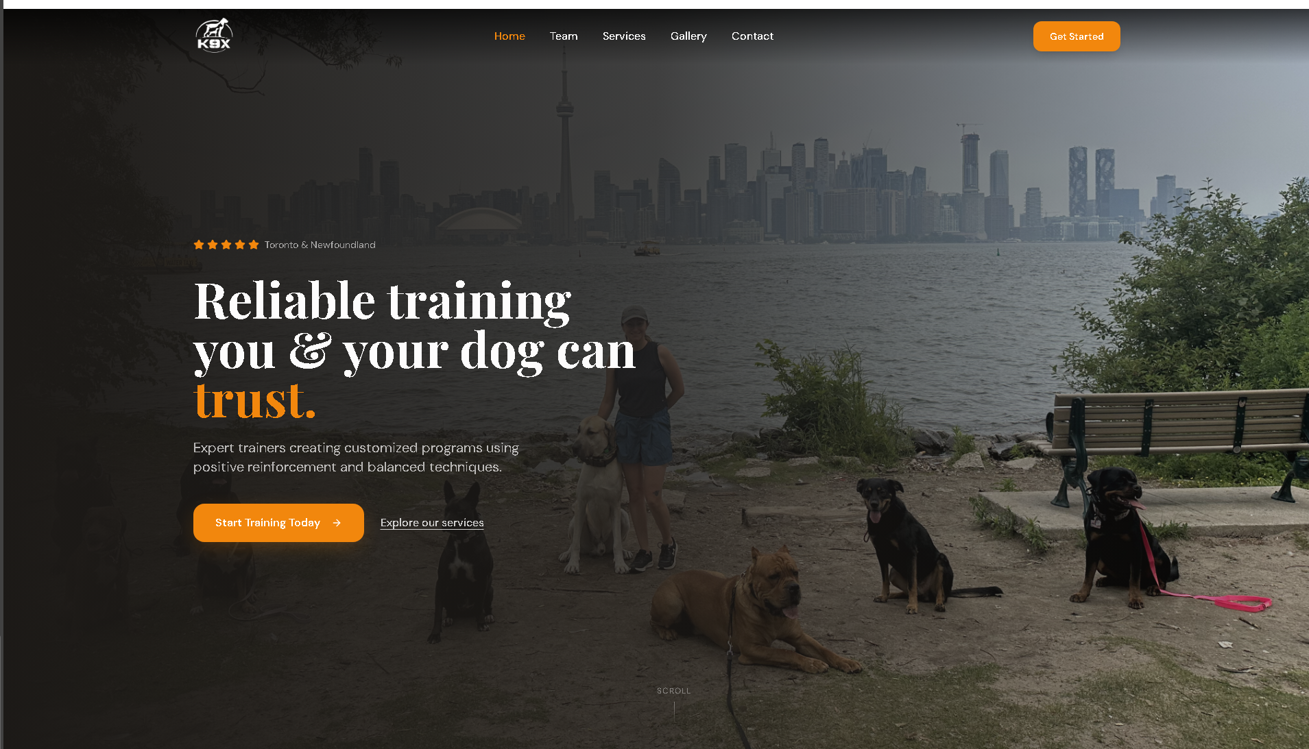 K9X Dog Training Website Redesign