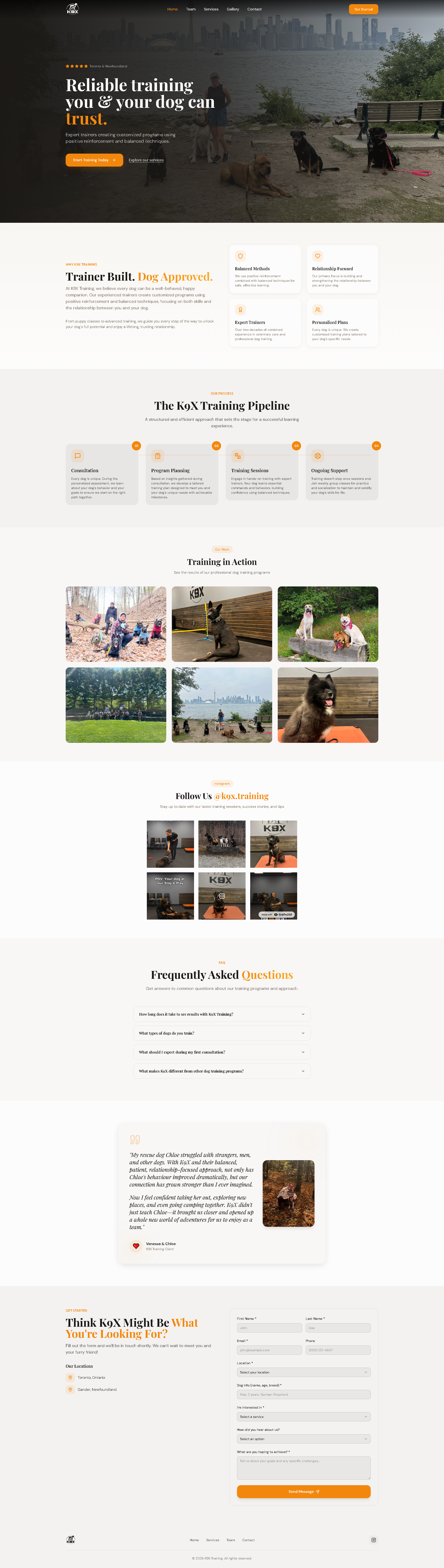 K9X Dog Training Website Redesign - Project Screenshot 1 for K9X Dog Training