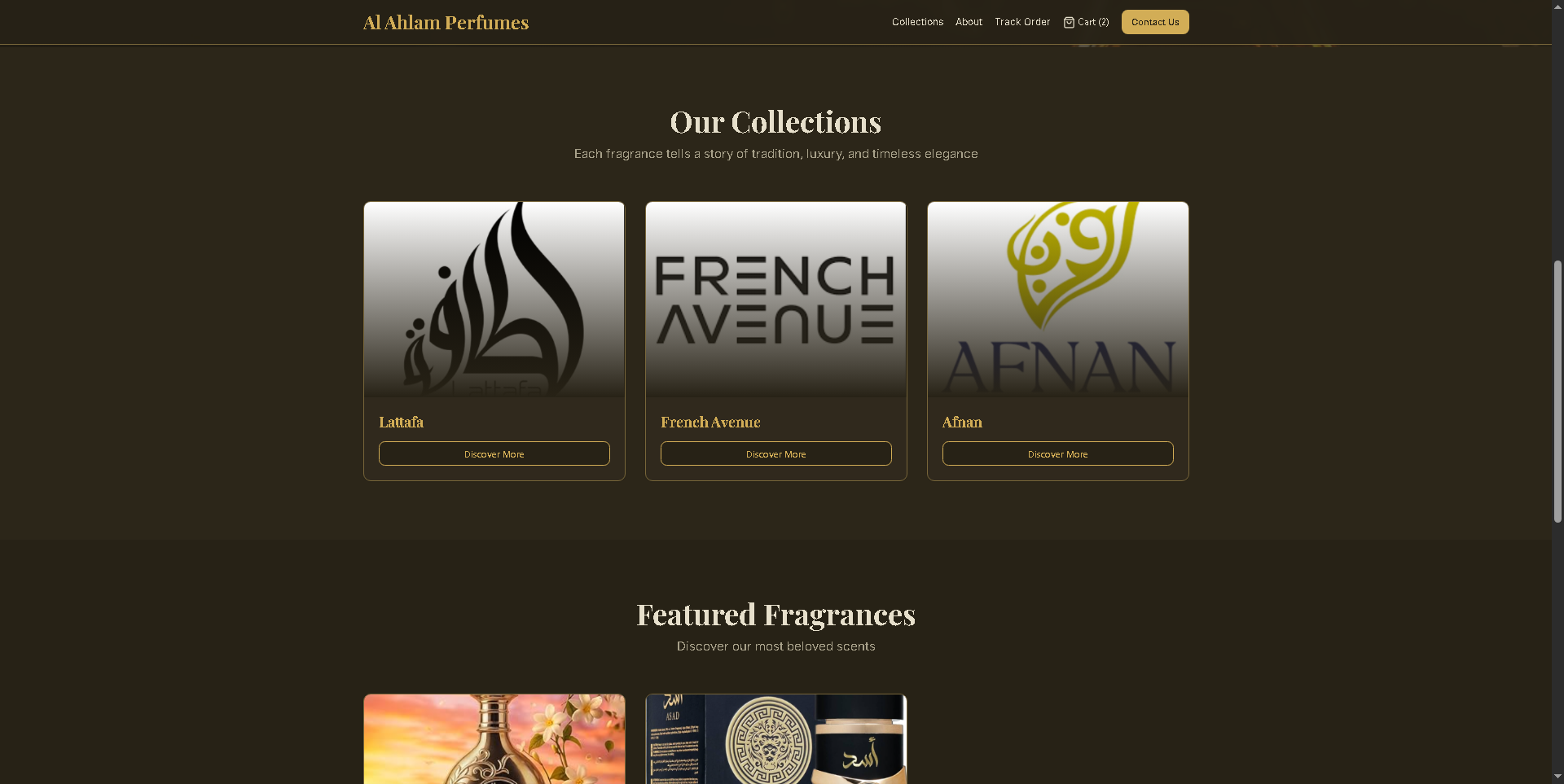 Al Ahlam Perfumes - Project Screenshot 3 for Al Ahlam Perfumes