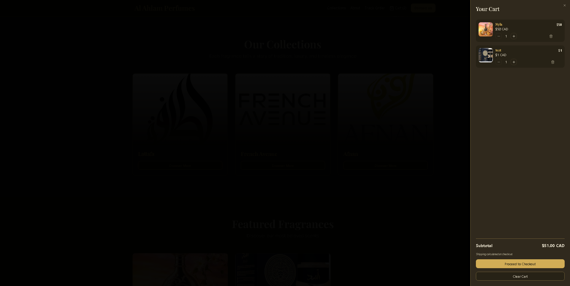 Al Ahlam Perfumes - Project Screenshot 2 for Al Ahlam Perfumes