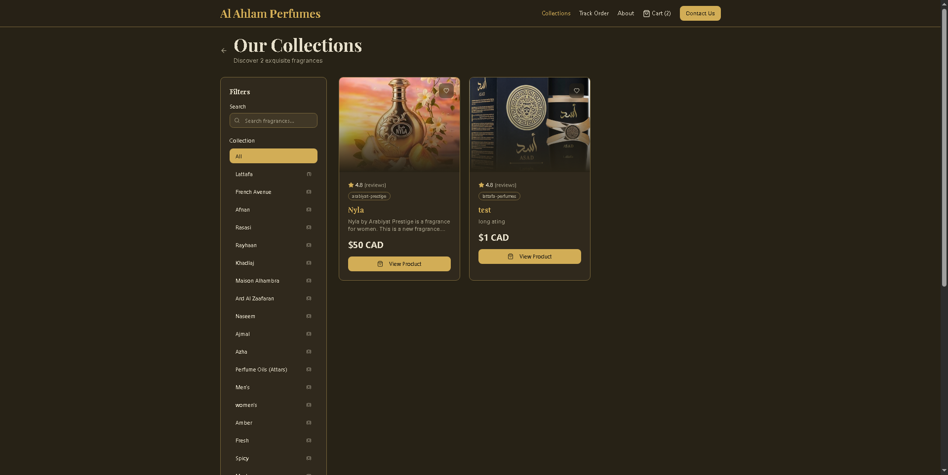 Al Ahlam Perfumes - Project Screenshot 4 for Al Ahlam Perfumes