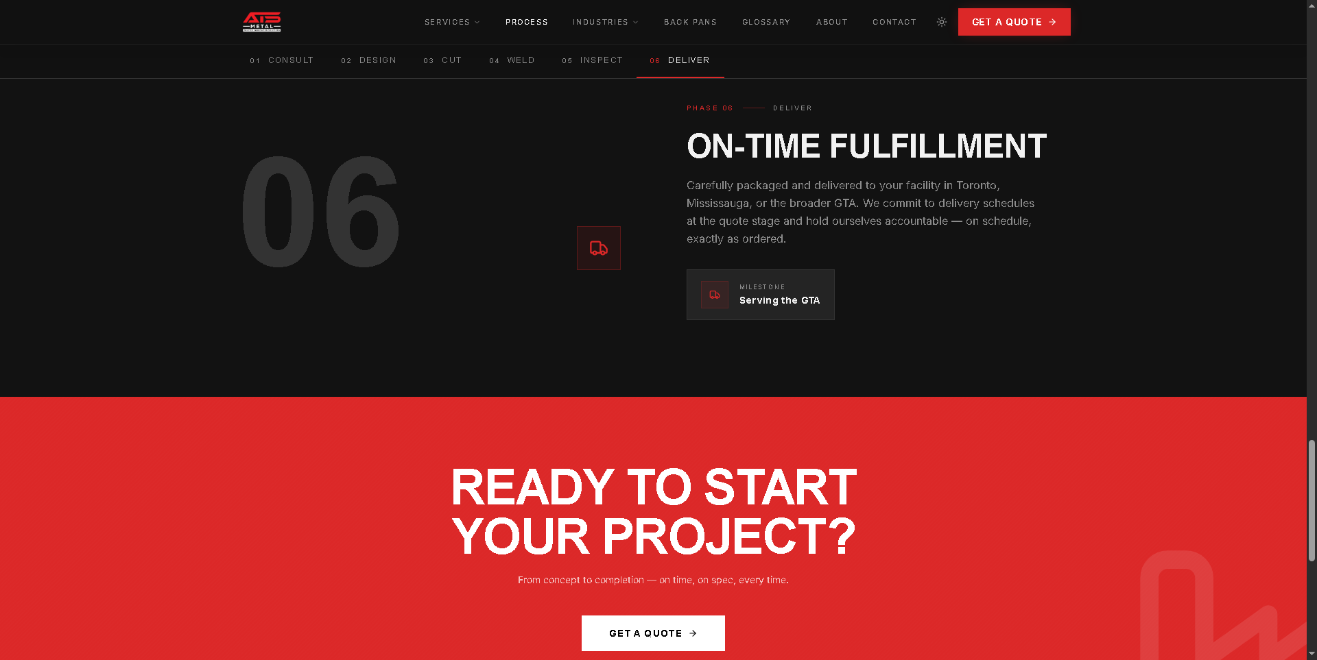 ATS Metal Fabrication Website - Project Screenshot 6 for ATS Metal Fabrication Inc.