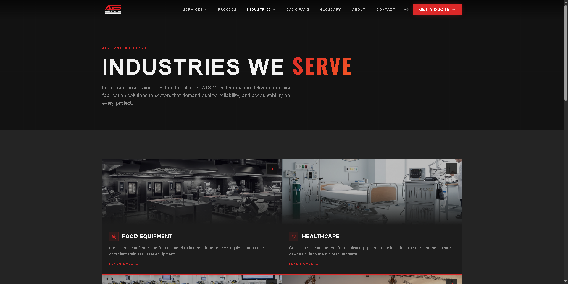 ATS Metal Fabrication Website - Project Screenshot 7 for ATS Metal Fabrication Inc.