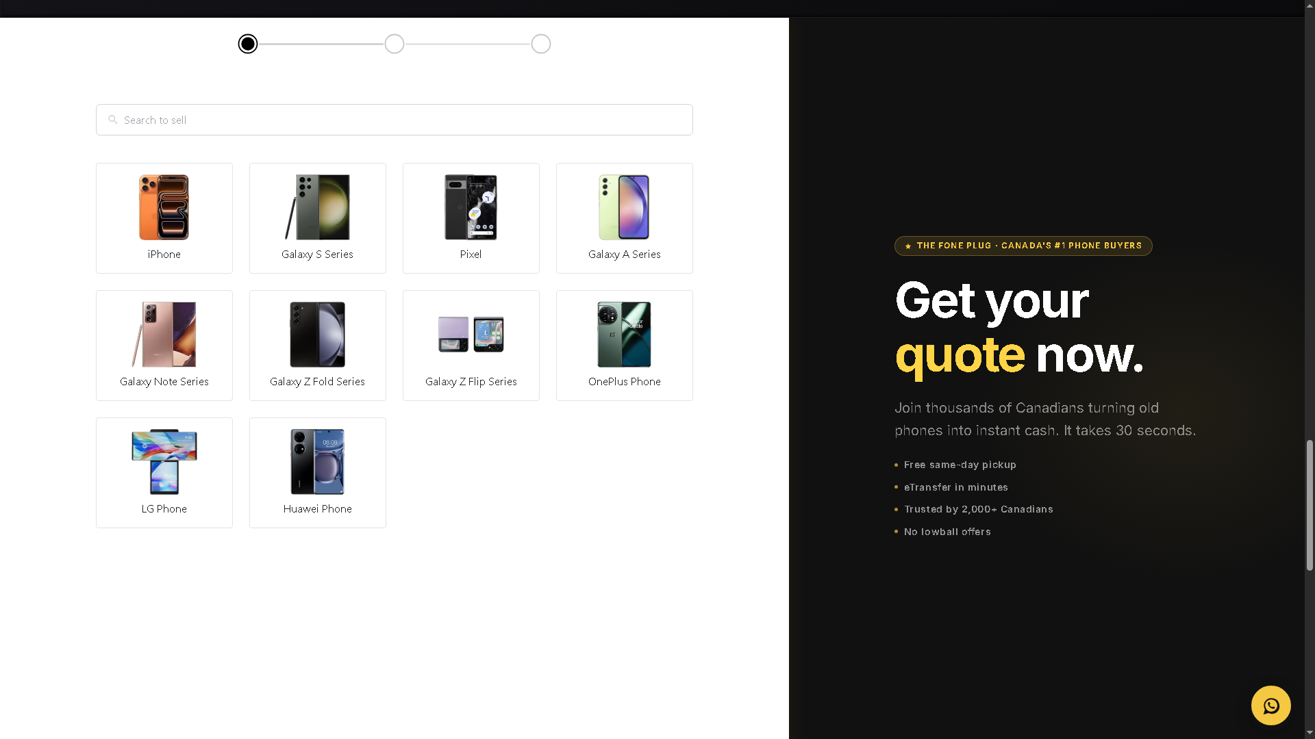 The Fone Plug  Canada's 60-Second Phone Buyback Platform - Project Screenshot 4 for The Fone Plug