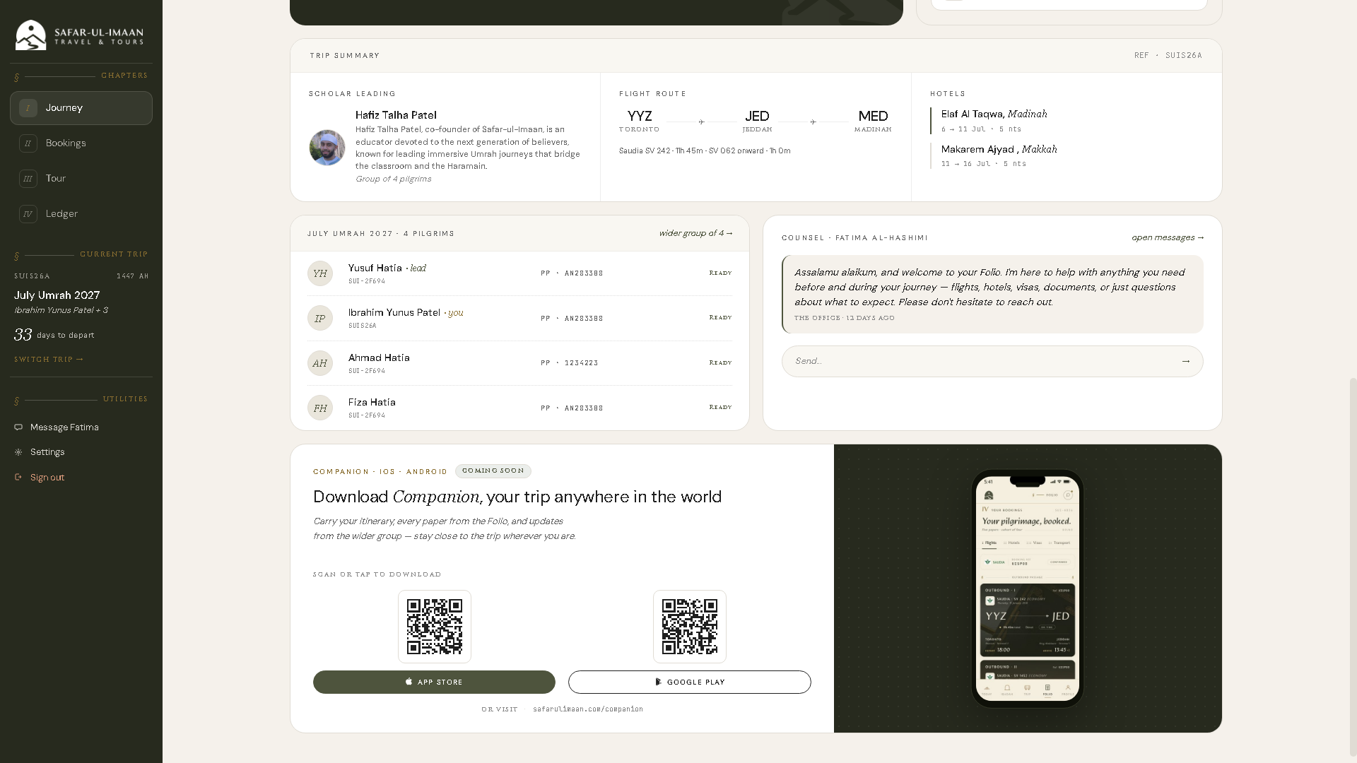 Building a Single Source of Truth for Umrah Travel Operations - Project Screenshot 5 for Safar-ul-Imaan